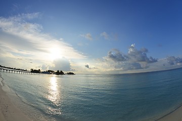 Image showing tropical water home villas