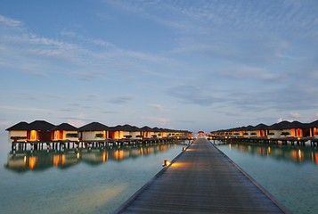 Image showing tropical water home villas