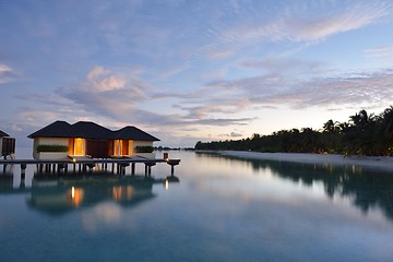 Image showing tropical water home villas