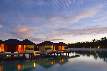 Image showing tropical water home villas