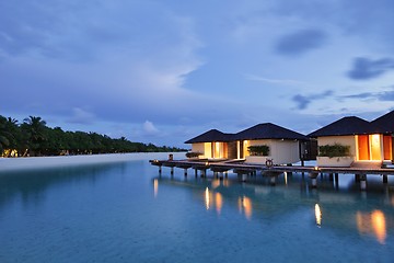 Image showing tropical water home villas