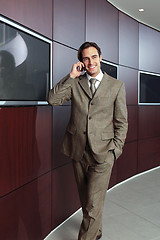 Image showing Businessman with mobile phone h