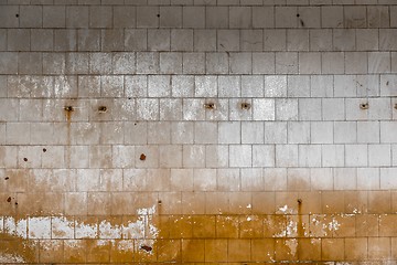 Image showing Old tiled wall of an industrial building