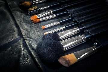 Image showing Makeup Tools in a leather case