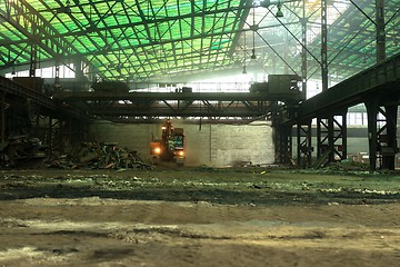 Image showing Industrial interior with bulldozer inside