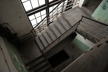 Image showing Abandoned stairs of an industrial building