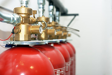 Image showing Large CO2 fire extinguishers