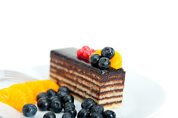 Image showing chocolate and fruit cake