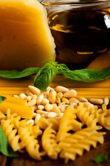 Image showing Italian basil pesto pasta ingredients