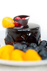 Image showing chocolate and fruit cake