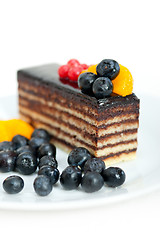 Image showing chocolate and fruit cake