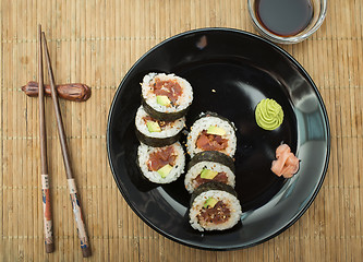 Image showing Plate of sushi