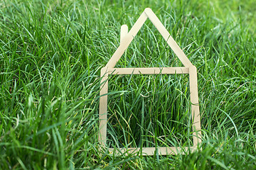 Image showing Model house made on green grass