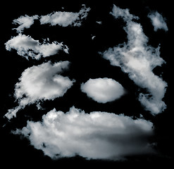 Image showing Black isolated clouds