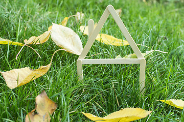 Image showing Model house made on green grass