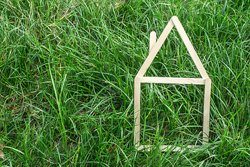 Image showing Model house made on green grass