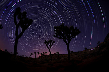 Image showing Light Painted Landscape of Stars