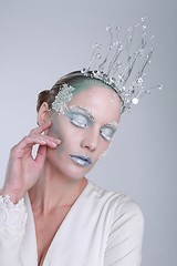 Image showing Themed Ice Queen Cosmetics on a Beautiful Woman