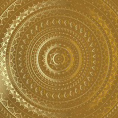 Image showing Gold Mandala. Indian decorative pattern.