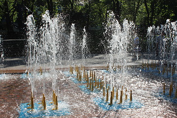 Image showing fountains in city park