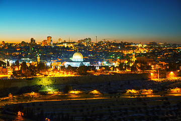 Image showing Overview of Old City in Jerusalem, Israel