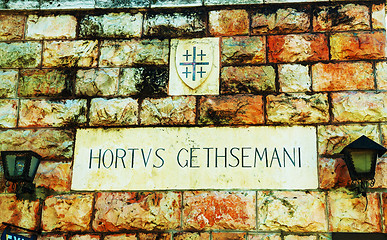 Image showing Entrance to the Gethsemane Garden in Jerusalem