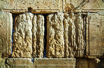 Image showing Rocks of the Wailing wall close up in Jerusalem