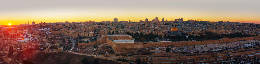 Image showing Overview of Old City in Jerusalem, Israel