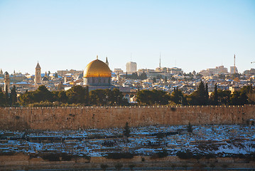 Image showing Overview of Old City in Jerusalem, Israel