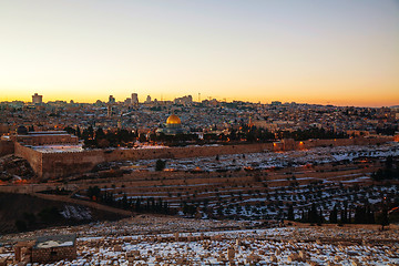 Image showing Overview of Old City in Jerusalem, Israel