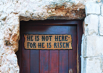 Image showing Entrance to the Garden Tomb in Jerusalem