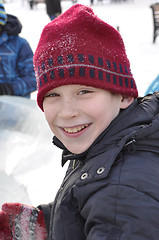 Image showing Portrait of the joyful teenage boy.