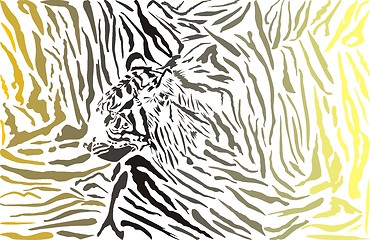 Image showing Tiger camouflage background with head