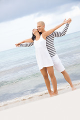 Image showing smiling young couple having fun in summer holiday