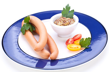 Image showing Frankfurters or Wiener sausages