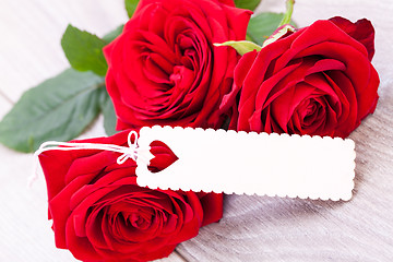 Image showing Valentines gift of beautiful red roses