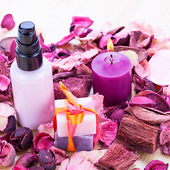 Image showing aroma wellness cosmetic beauty objects 