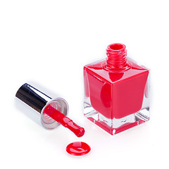 Image showing Modern stylish red nail varnish or lacquer