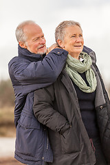 Image showing happy senior couple elderly people together outdoor