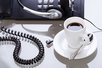 Image showing have a break in office coffe on desk business lifestyle