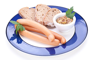 Image showing Frankfurters or Wiener sausages