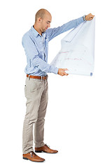 Image showing Architect reading a blueprint