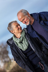 Image showing happy senior couple elderly people together outdoor