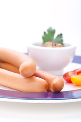 Image showing Frankfurters or Wiener sausages