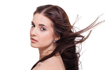 Image showing Beautiful serene woman with a gentle expression