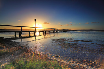Image showing Sun Setting at Long Jetty, Australia