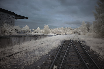 Image showing Old train tracks IR
