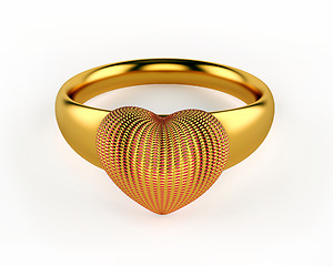 Image showing Gold Heart and wedding rings