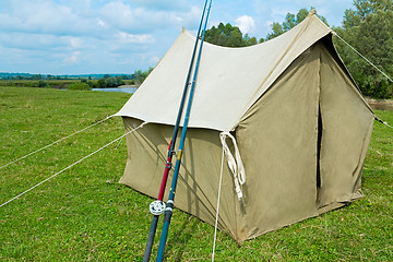 Image showing The tent from a canvas for fishing and tourism. Legacy sample.