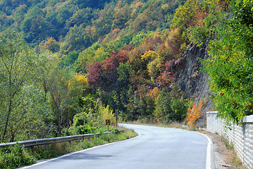 Image showing Twisted Road in the Mountains in the Fall